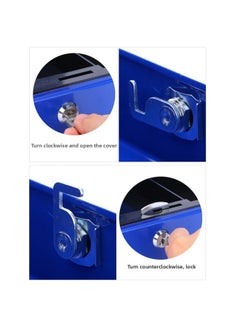Generic Thickened Metal Cash Box Portable Cash Box With Lock Cash Register Box Password Cash Register Box Large Small Size Finishing Box A Generation Of Hair-Color:250 Key Blue  - Image 5