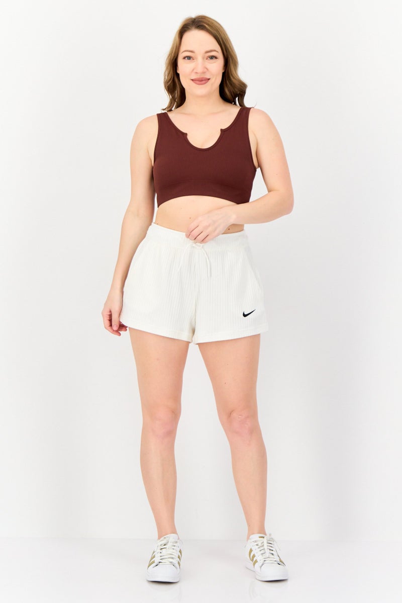 Nike Women Standard Fit Training Shorts, White - Image 4