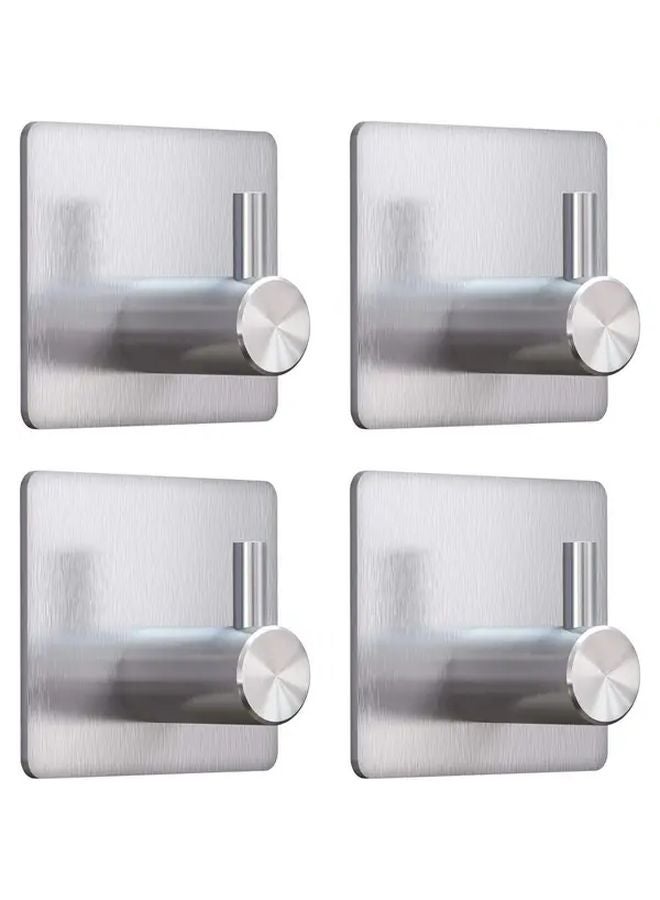 Golden Color Sticky Hooks Heavy Duty Self Adhesive Waterproof Stainless Steel For Bathroom Kitchen Towels Robes Set of 4 - Image 3