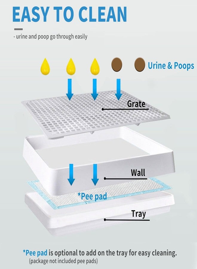 Oncpcare 15x12 Guinea Pig Litter Box with Grid, Small Animal Litter Tray for Cage, Bunny Restroom Pan Toilet Potty Training for Rabbit Ferret Chinchilla Rat - Image 4