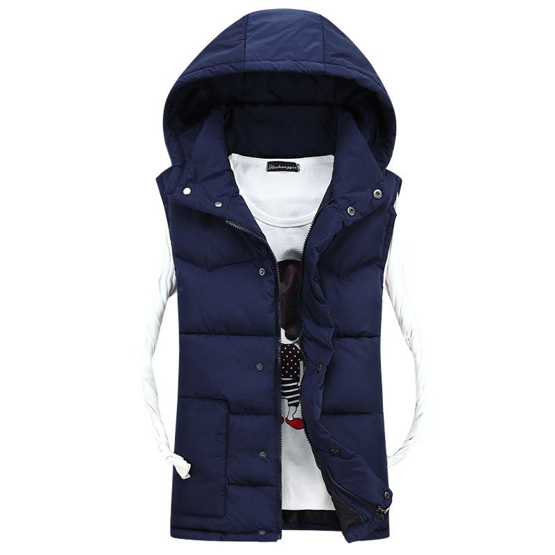 New Style Vest Korean Style Casual Couple Hooded Pure Color Boutique Stand Collar Couple Dropshipping - Image 1