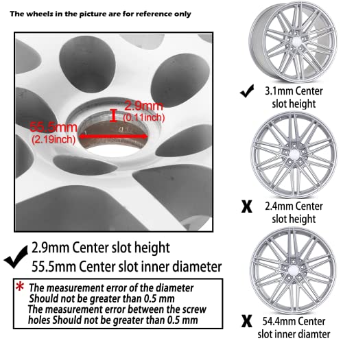 Rheedal 4Pcs 66mm(2.6inch) Wheel Center Caps for Volkswagen Wheel Rim Replacement 3B7601171 5G0601171 Jetta/Passat/Golf/GTI/Beetle/CC/Tiguan Hub Cap, (Silver, Out 66mm, Inner 55.5mm) - Image 5
