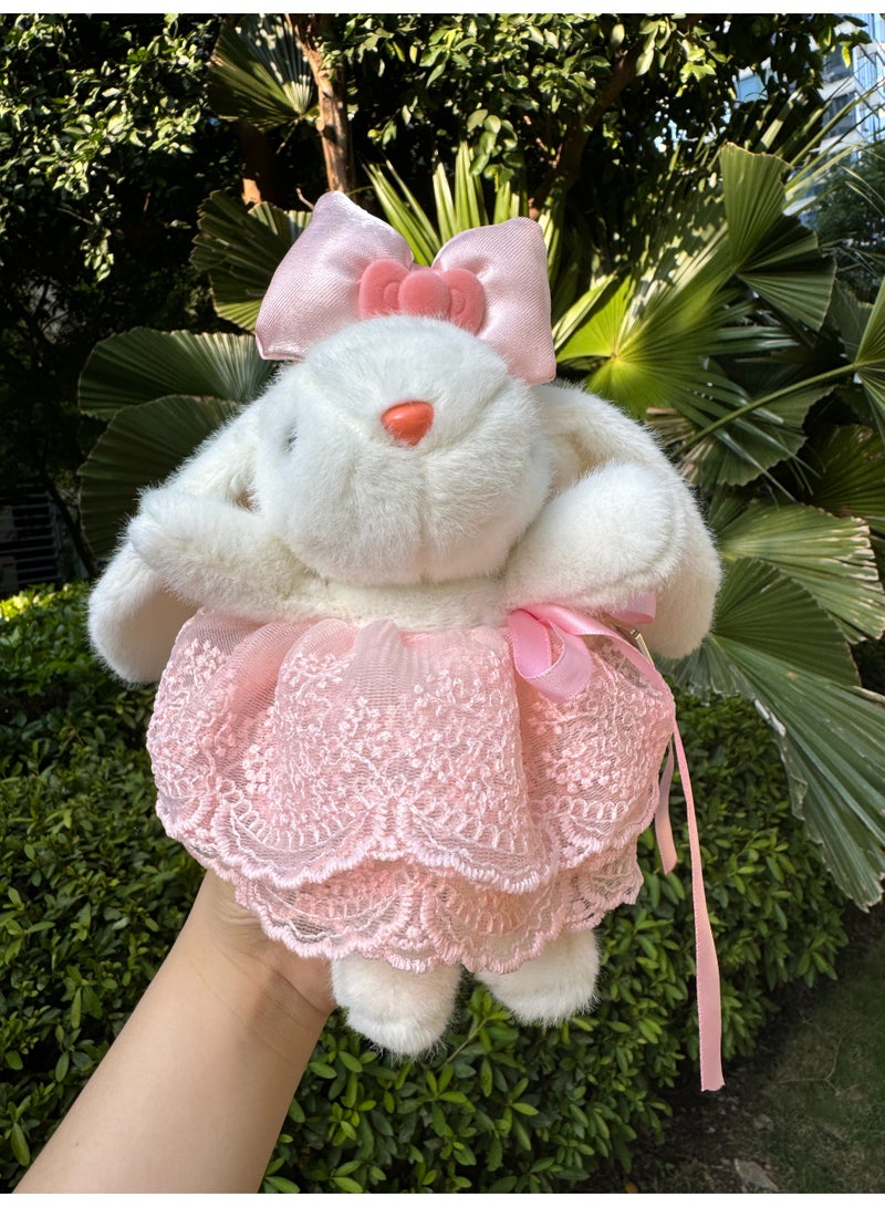 Handmade Long-Eared Rabbit Plu Doll with Skirt, Creative Gift for Keychain, Cute Cartoon Series Toy Birthday Gifts for Girls Kids - Image 1