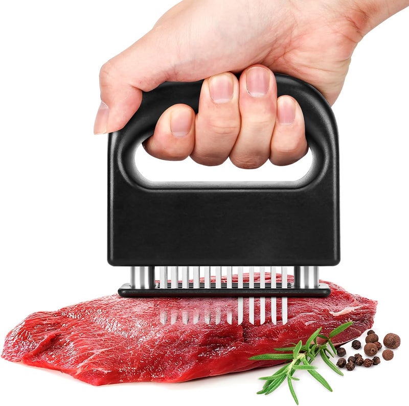 PETHOMKIT Store Meat Tenderizer Tool, 48 Stainless Steel Ultra Sharp Needle Blades Meat Tenderizer Stapler for Tenderizing Steak/Beef/Pork/Turkey/Fish/Poultry/Veal Marinade,Black - Image 2