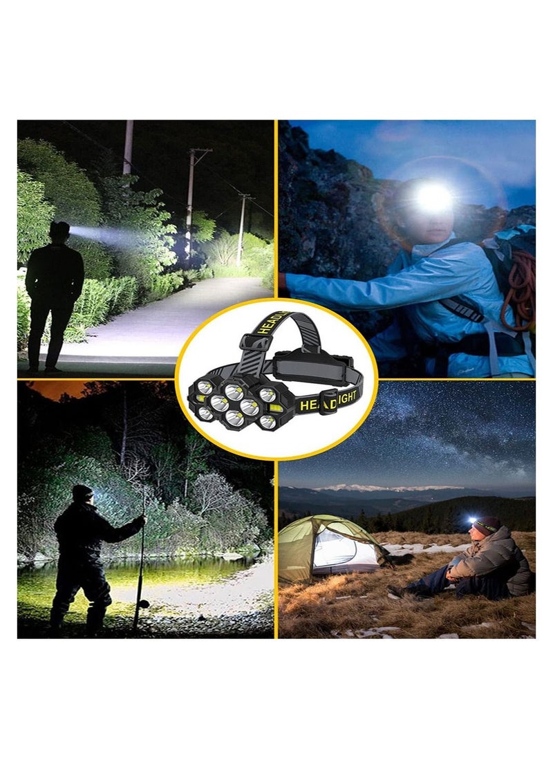 Cool Baby - COOLBABY Headlamp Rechargeable Super High Lumen Bright 10 LEDs Head Lamp 8 and 2 Modes Head Light with Red Light - Image 1
