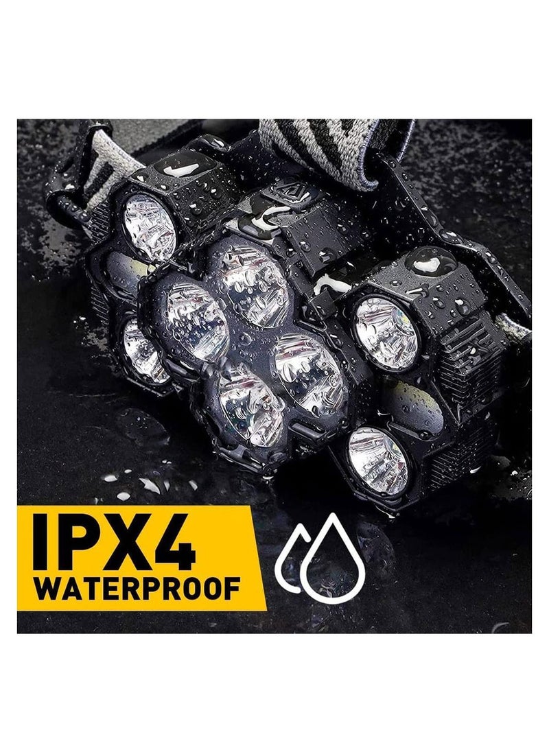 Cool Baby - COOLBABY Headlamp Rechargeable Super High Lumen Bright 10 LEDs Head Lamp 8 and 2 Modes Head Light with Red Light - Image 1