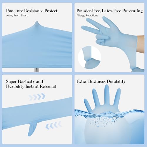 Xandoval Kids Disposable Gloves for 3-8 Years, 5Mil Blue Nitrile Gloves with Latex-Free and Powder-Free, Durable and Protective for Work, Cleaning, Cooking, Gardening (XS,50PCS) - Image 3