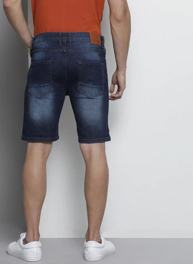 The Indian Garage Co  Men Slim Fit Solid Denim Shorts for Men | Best Price UAE