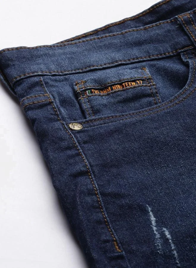 The Indian Garage Co  Men Slim Fit Solid Denim Shorts for Men | Best Price UAE