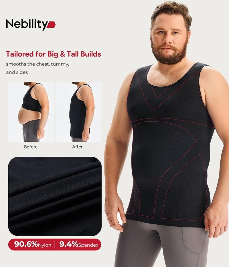 نيبيليتى 1 Nebility قمصان ضغط بدون أكمام رجالي موديل Neus-ad6730 (عبوة من 1) - Image 3