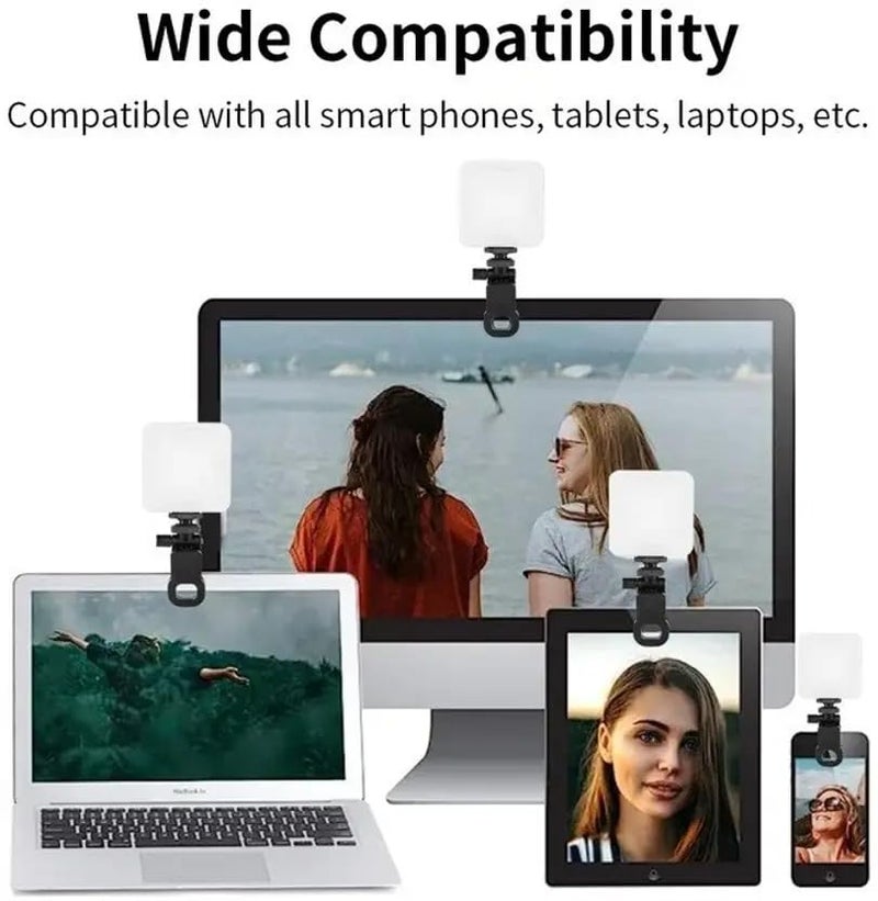 Hold Up LED Video Light for Phone, Camera, Laptop, Meeting, Photography, and Lighting, 360° Rotation, Rechargeable with Clip & Type C, Dimmable & Rechargeable - Image 5