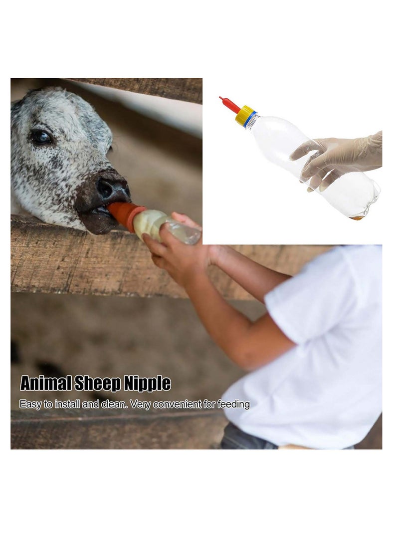 SYOSI Lamb Nipple, 50 Pcs Small Animal Milk Drink Nipple, Soft Rubber Pacifier, Durable Silicone Animal Sheep Nipple, Small Animal Milk Drink, for Feed Lamb Pup Dog Foal Calf Screw - Image 4