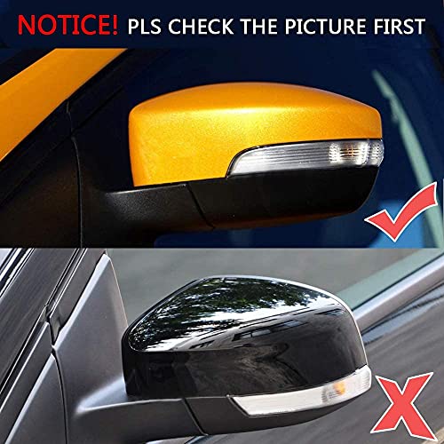 csslyzl Sequential Blinker Car Rear View Mirror Side Marker Lights LED Turn Signal Lamp Assembly Replacement For Ford Kuga Escape Ecosport 2013-2018,C-Max 2013-2017, Focus 2012-2018 Smoked Lens - Image 2