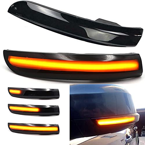 csslyzl Sequential Blinker Car Rear View Mirror Side Marker Lights LED Turn Signal Lamp Assembly Replacement For Ford Kuga Escape Ecosport 2013-2018,C-Max 2013-2017, Focus 2012-2018 Smoked Lens - Image 1
