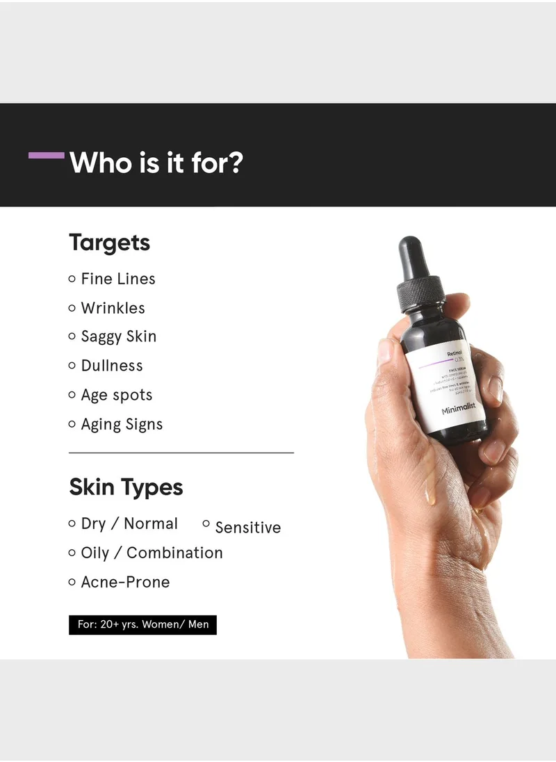 Minimalist Skincare Retinol 0.3% Face Serum