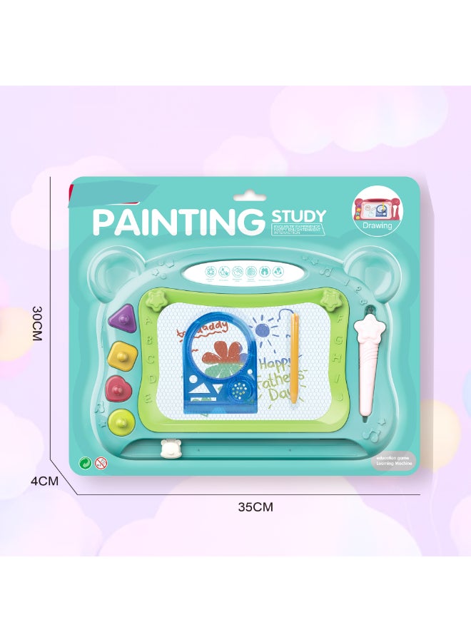 COGNIKIDS لوحة رسم مغناطيسية للأطفال - لوح كتابة إلكتروني 2 في 1 مع موسيقى وأشكال وطوابع | لوحة رسم مغناطيسية ملونة مع قوالب | لوحة رسم قابلة لإعادة الاستخدام للأطفال الصغار 1 قطعة - Image 3