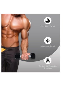 anythingbasic. Hexagonal Dumbbell of 2kg (4.4LB) Includes 1 * 2Kg (4.4LB) | Material : Iron with Rubber Coat | Exercise, Fitness and Strength Training Weights at Home/Gym | Unisex  - Image 2