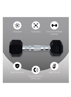 anythingbasic. Hexagonal Dumbbell of 2kg (4.4LB) Includes 1 * 2Kg (4.4LB) | Material : Iron with Rubber Coat | Exercise, Fitness and Strength Training Weights at Home/Gym | Unisex  - Image 3