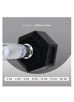anythingbasic. Hexagonal Dumbbell of 2kg (4.4LB) Includes 1 * 2Kg (4.4LB) | Material : Iron with Rubber Coat | Exercise, Fitness and Strength Training Weights at Home/Gym | Unisex  - Image 4