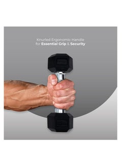 anythingbasic. Hexagonal Dumbbell of 2kg (4.4LB) Includes 1 * 2Kg (4.4LB) | Material : Iron with Rubber Coat | Exercise, Fitness and Strength Training Weights at Home/Gym | Unisex  - Image 5