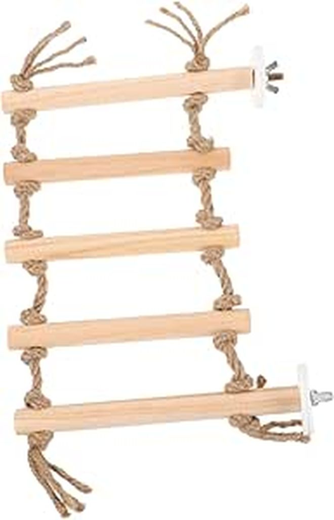 Round Inch Multicolor Wood Bird Ladder Climbing Play Gym Perch For Parrots And Parakeets Cage Decoration Exercise - Image 1