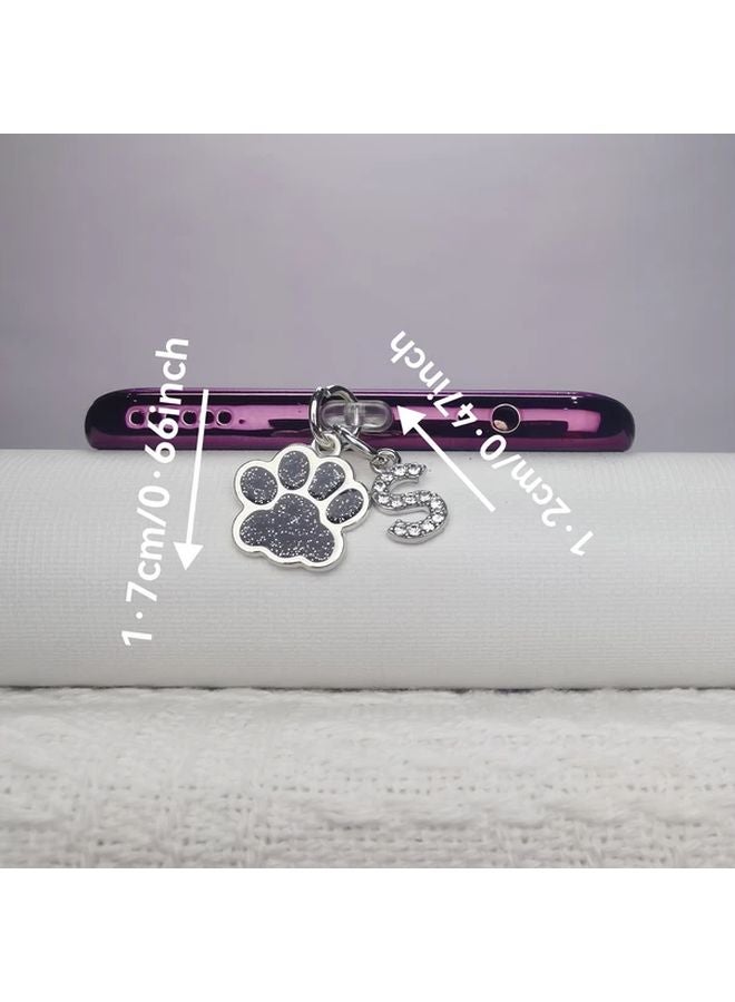 Cute Black Letter H Dust Plug For Type C And iPhone Port Protection - Image 3