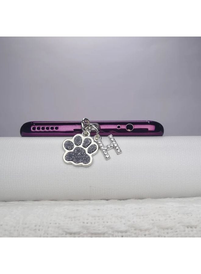 Cute Black Letter H Dust Plug For Type C And iPhone Port Protection - Image 1