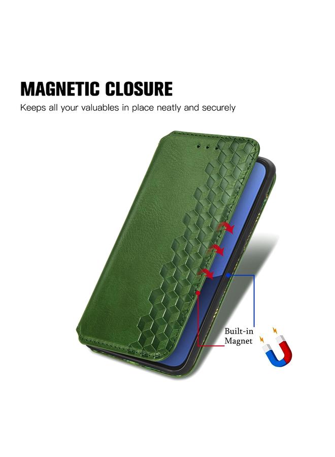 Zaboon Case For Fairphone 5 Cubic Grid Pressed Magnetic Leather Phone Case - Image 5