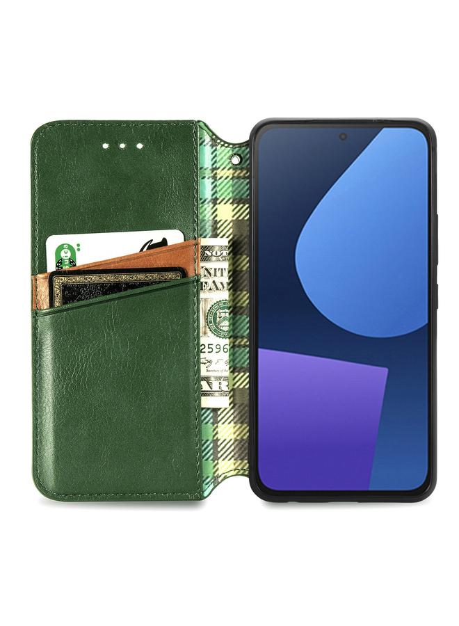 Zaboon Case For Fairphone 5 Cubic Grid Pressed Magnetic Leather Phone Case - Image 3