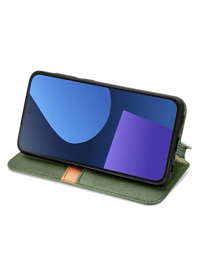 Zaboon Case For Fairphone 5 Cubic Grid Pressed Magnetic Leather Phone Case - Image 4