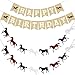 Tatuo 3 Pcs Horse Birthday Banner Party Decorations Derby Racing Horse Banner Paper Bunting Garland Farm Theme Decor for Present Birthday Wedding Party Supplies Pre Assembled Hanging Decoration - Image 3