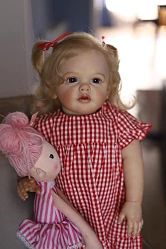 KOKOMANDY Reborn Toddler Dolls Girl 28 Inch 70cm Real Size Standing Silicone Baby Doll Soft Cloth Body Handmade Weighted Blonde Hair Beautifull Cute Bebe Reborn Doll Childen Moldes - Image 1