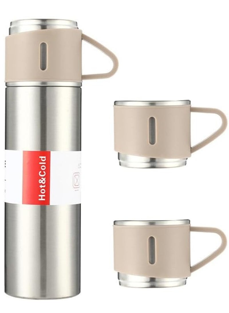 ELTRAZONE Stainless Steel Thermos Flask Set Stainless Steel Coffee Tumbler Gift Box Commercial Gift Vacuum Insulated Bottle Hot Drink Water Bottle Cold Drink Water Bottle (Steel color) - Image 1