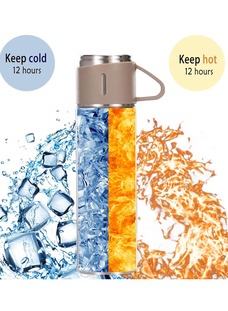 ELTRAZONE Stainless Steel Thermos Flask Set Stainless Steel Coffee Tumbler Gift Box Commercial Gift Vacuum Insulated Bottle Hot Drink Water Bottle Cold Drink Water Bottle (Steel color) - Image 2