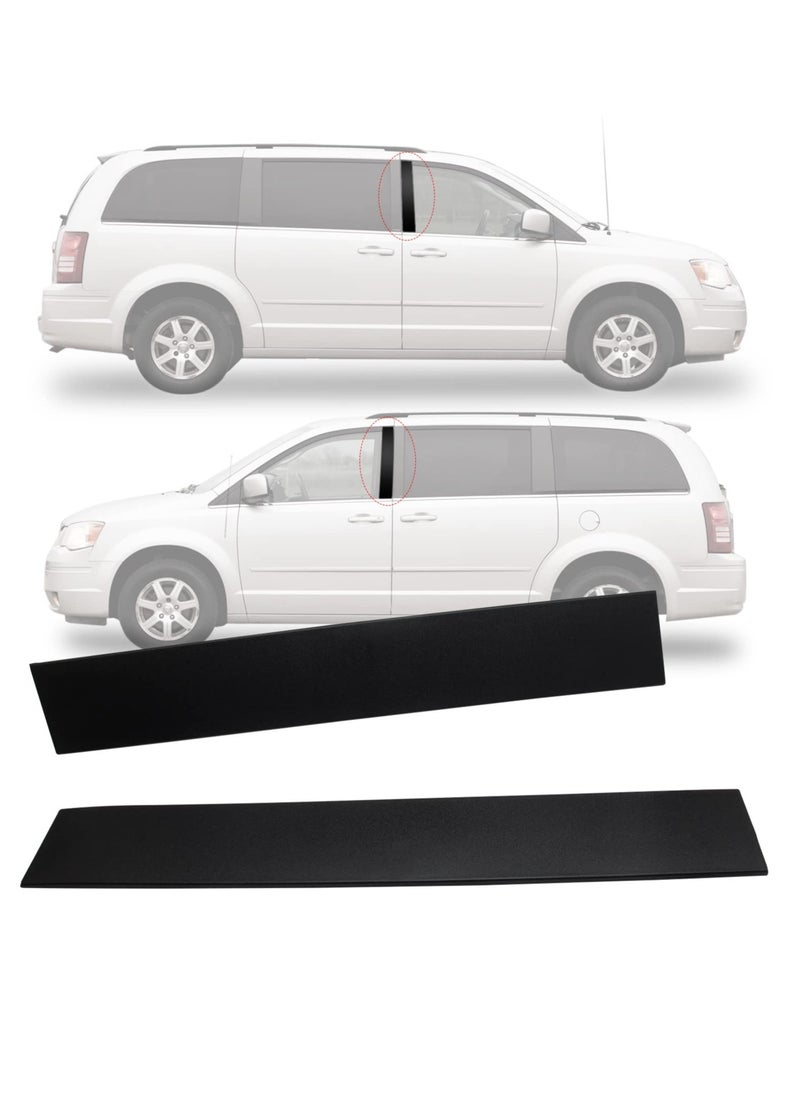 Excefore Car B Pillar Front Door Applique, B Pillar Trim Door Molding, for Front Passenger & Driver Side Windshield Outer Replacement, for Dodge Grand Caravan 2008-2020, Chrysler Town & Country 2008-2016  - Image 1