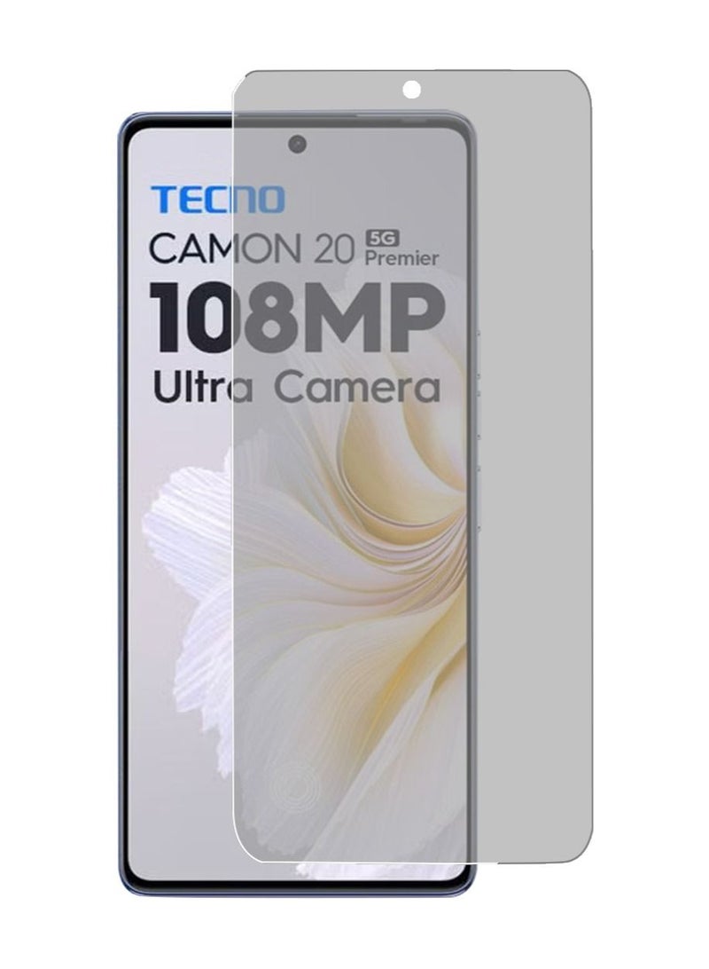 Tecno Camon 20 Premier 5G/CK9n Privacy Screen Protector Privacy Tempered Glass Screen Protector, Anti-Peep Anti-drop 9H Hardness Glass Protection Guard Anti-Spy Privacy Anti-scratch Film - Image 1
