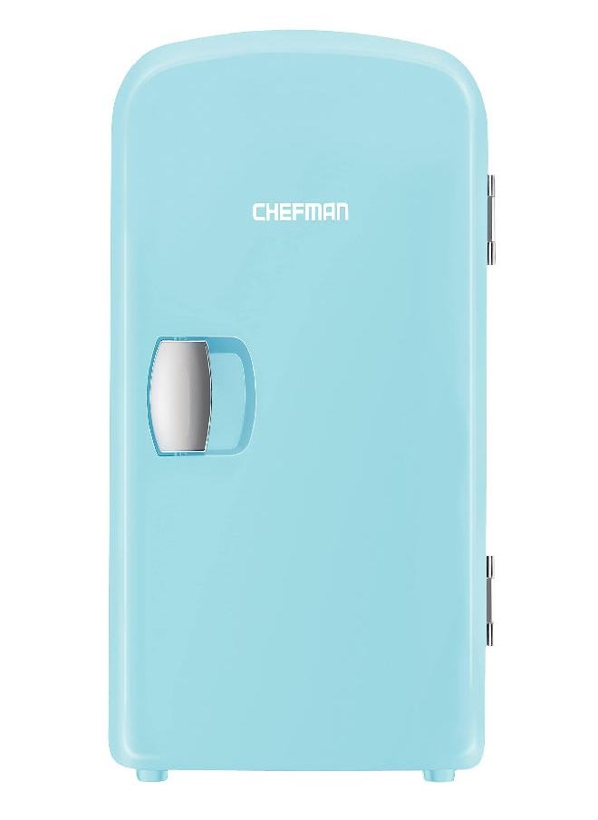 Chefman Chefman Mini Portable Blue Personal Fridge Cools Or Heats & Provides Compact Storage For Skincare, Snacks, Or 6 12oz Cans W/ A Lightweight 4-liter Capacity To Take On The Go  - Image 1