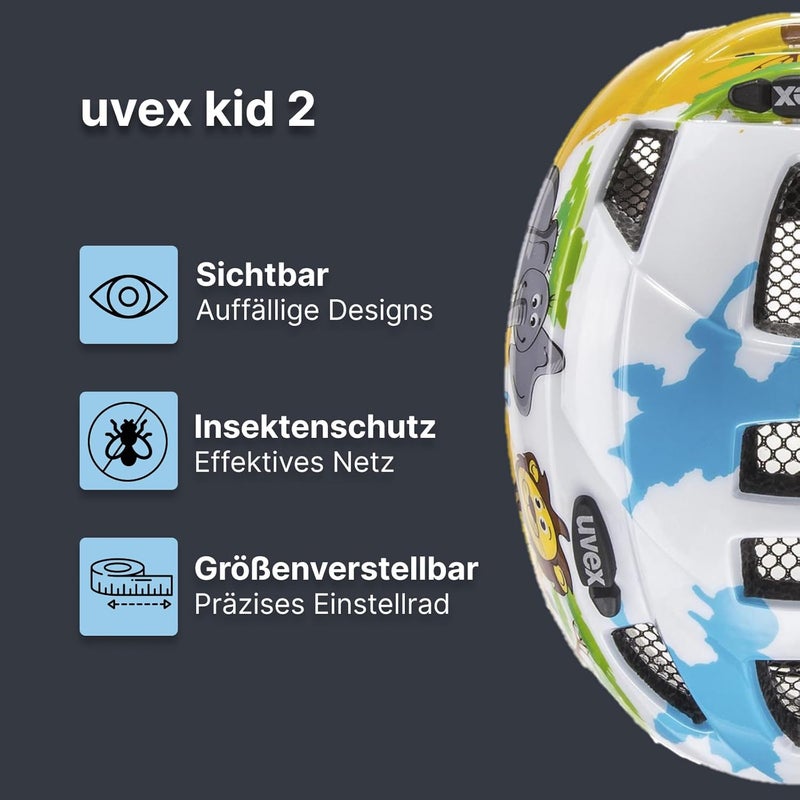 Uvex Kid 2 Bicycle Bike Helmet - Children's Safety Helmet - Integrated Insect Net - Easy Adjustment - Size 46-52 cm, Desert - Image 2