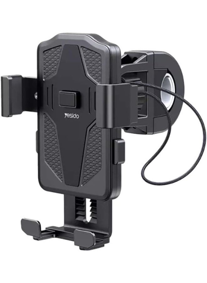 YESIDO C94 360° Rotating Mobile Bike Holder Stand – Universal Anti-Shake Adjustable Phone Mount for Bicycle, Bike & Motorcycle – Premium Quality - Image 1