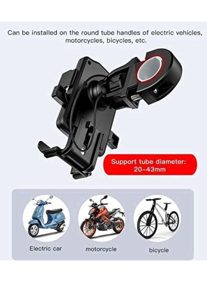 YESIDO C94 360° Rotating Mobile Bike Holder Stand – Universal Anti-Shake Adjustable Phone Mount for Bicycle, Bike & Motorcycle – Premium Quality - Image 4