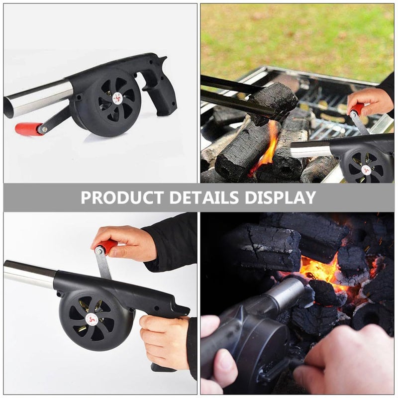 Large Manual Hand Crank BBQ Fire Blower Outdoor Camping Barbecue Grill Starter Tool - Image 4