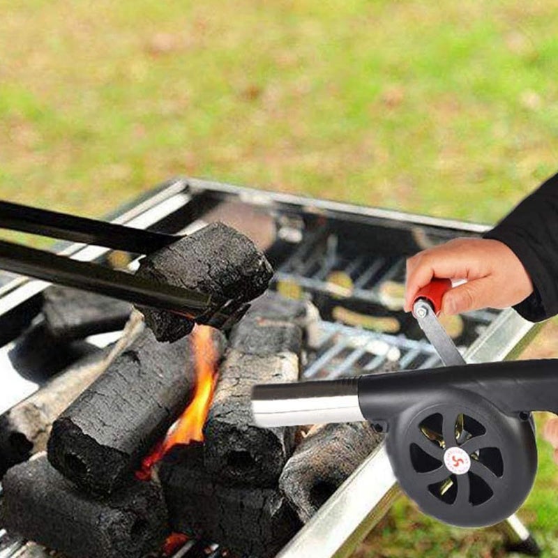 Large Manual Hand Crank BBQ Fire Blower Outdoor Camping Barbecue Grill Starter Tool - Image 5