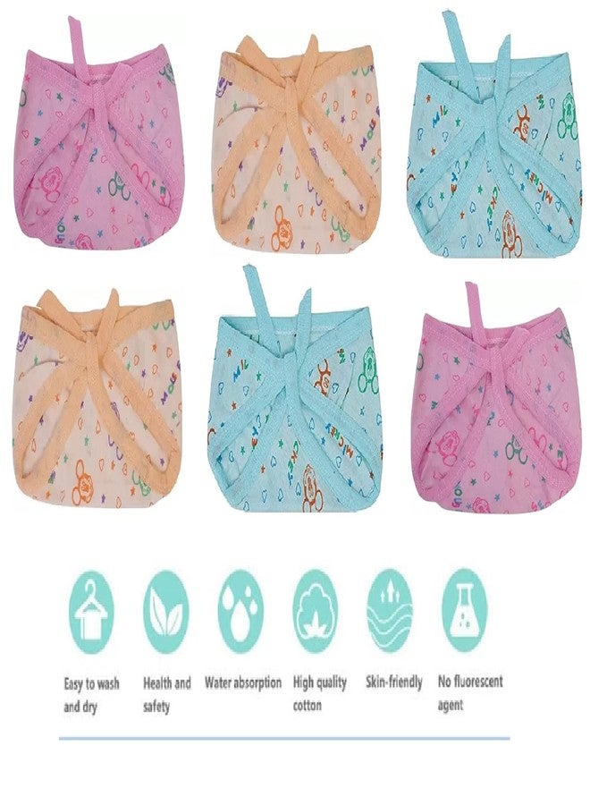 Wavva® Pure Cotton Baby Langota Nappies Cloth Diaper for 0-12 Months Pure Cotton, Super Soft, Easy to tie, Easy to Clean, and Durable to Withstand Many Wash Pack of 6 (Multi-Color) - Image 5