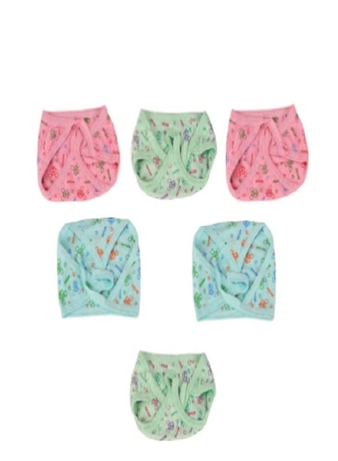 Wavva® Pure Cotton Baby Langota Nappies Cloth Diaper for 0-12 Months Pure Cotton, Super Soft, Easy to tie, Easy to Clean, and Durable to Withstand Many Wash Pack of 6 (Multi-Color) - Image 1