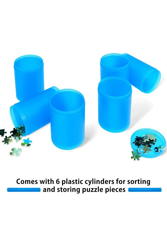 Lavievert حصيرة ألغاز مزدوجة الجوانب بسماكة 2 مم من النيوبرين، حصيرة لف الألغاز المحمولة، حامل الألغاز مع حقيبة تخزين وأسطوانة بلاستيكية تصل إلى 1500 قطعة باللونين الأسود والكاكي - Image 3