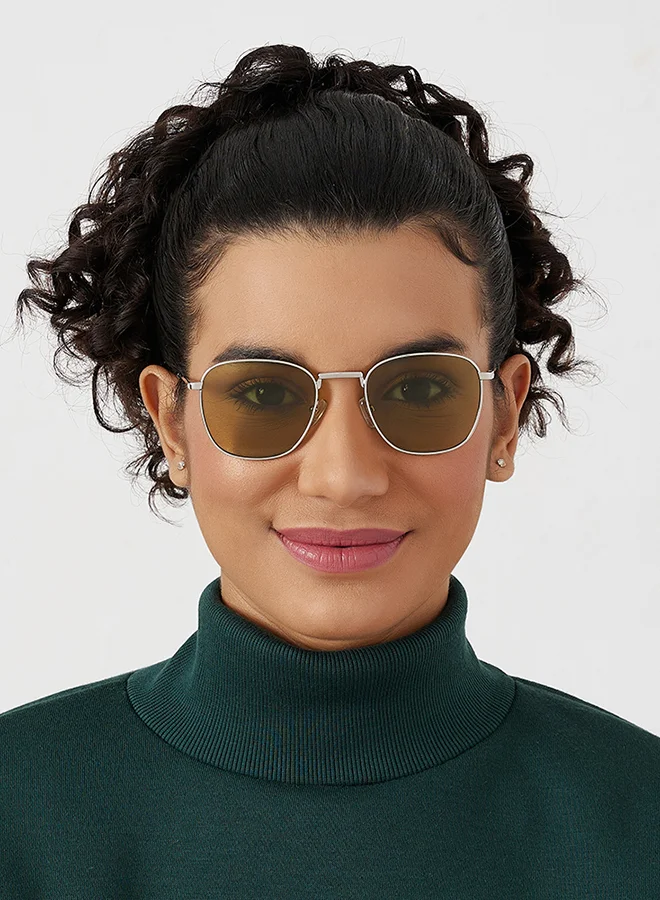 Blackout BlackOut MUST-HAVE,Unisex Sunglasses, Square Sunglasses, UV Protection: UV400 (Silver,Green)