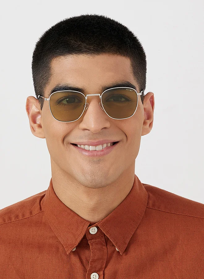 Blackout BlackOut MUST-HAVE,Unisex Sunglasses, Square Sunglasses, UV Protection: UV400 (Silver,Green)