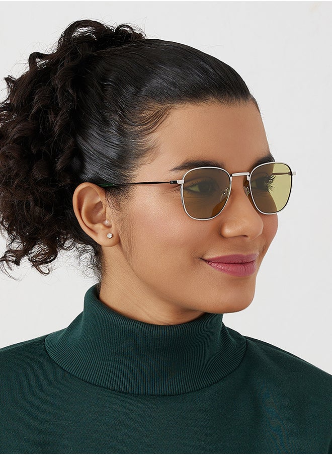 Blackout BlackOut MUST-HAVE,Unisex Sunglasses, Square Sunglasses, UV Protection: UV400 (Silver,Green)  - Image 4