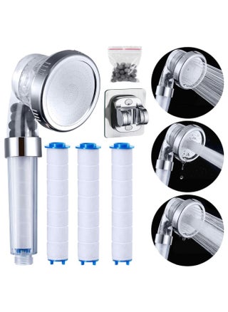 Shower Head 3 Modes High Pressure, Water Saving Filtered Shower Head with 3 Pcs PP Cotton Filter and Filter Stones, Bracket, Water Saving Filtered Shower Head, for Bathroom - pzsku/Z0A80E00B06F9ECC7A1E7Z/45/1746195590/bef19236-4f4a-47df-a486-6a1085785ed5