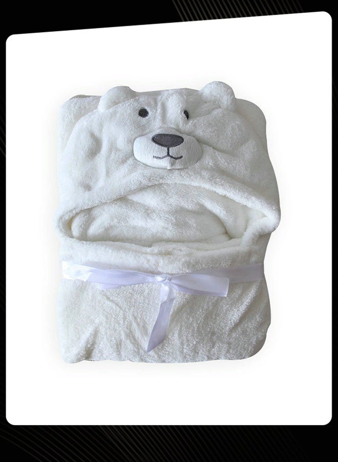 3D Polar Bear Soft Baby Comfortable Hooded Blanket, Lightweight, and Foldable